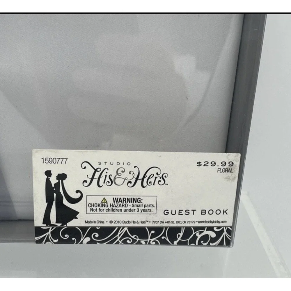Studio His & Hers White Wedding Guest Book w/ Guest Pen‎ New Gray Cs4 Boxed